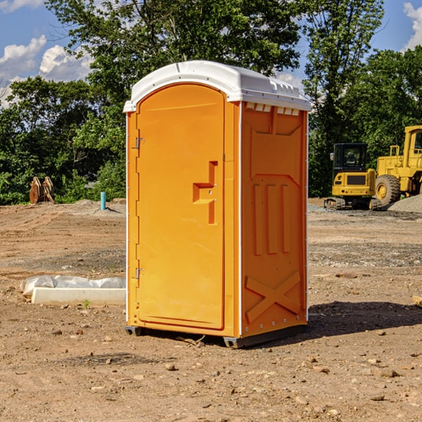 how often are the portable restrooms cleaned and serviced during a rental period in Anton